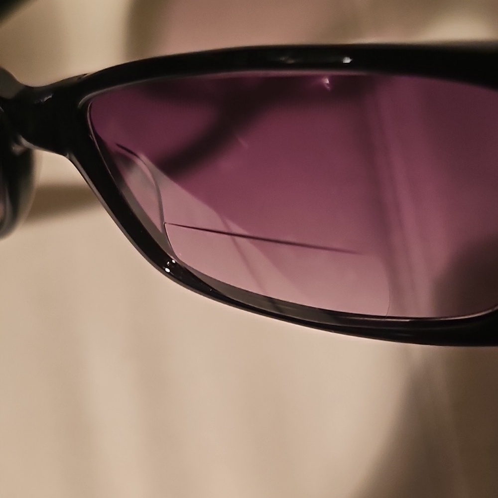 Black Rectangular Sunglasses with Purple Lenses, … - image 6
